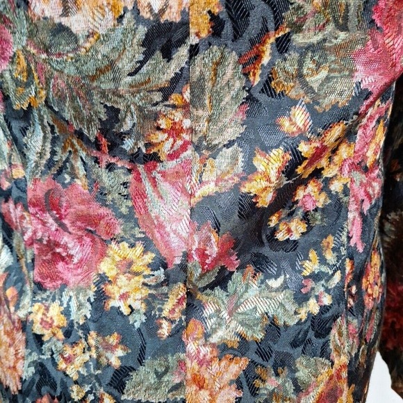 Vtg 80s 90s LIGHTWEIGHT Floral BLAZER Double-breasted Women Size L Gruge - Picture 11 of 11